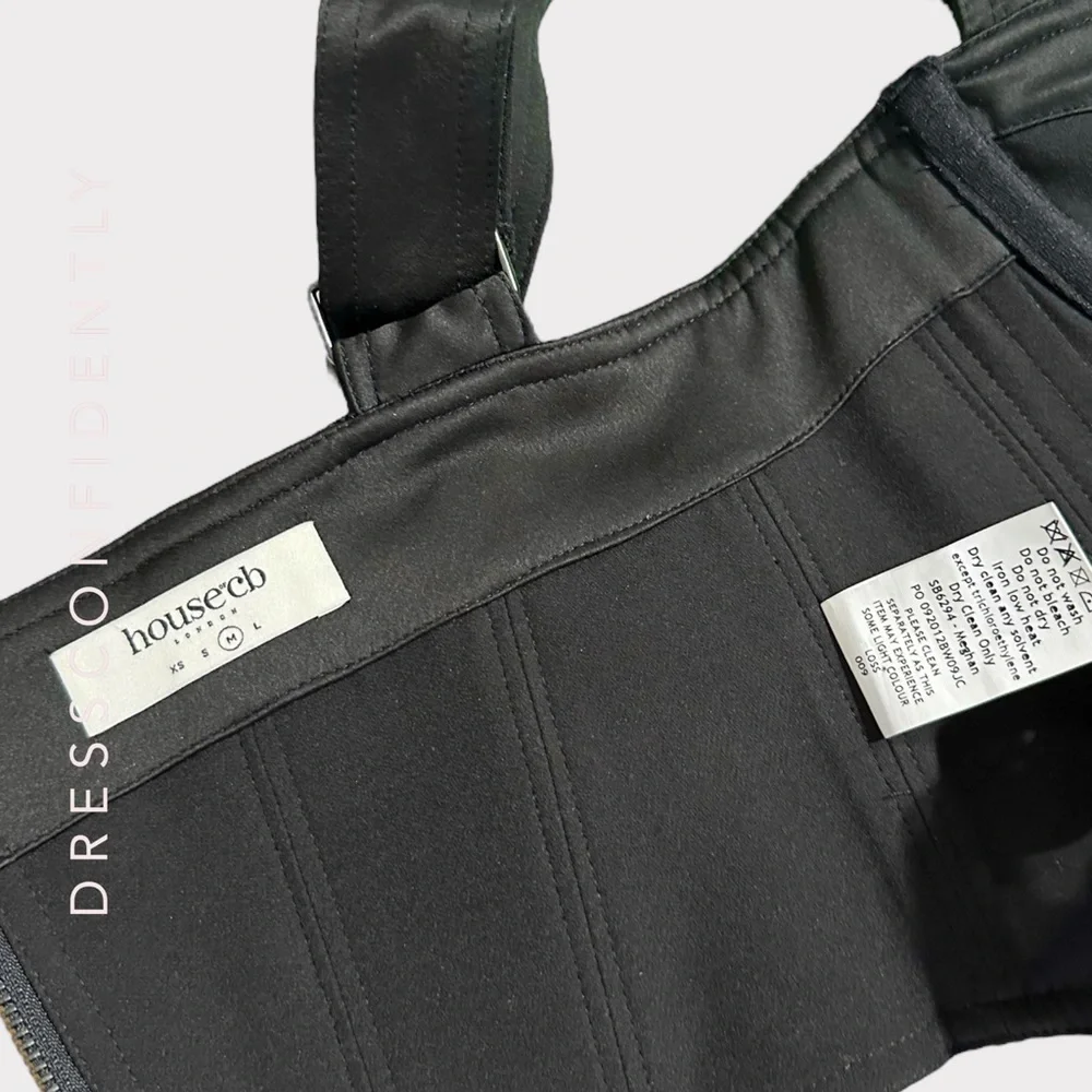 House of CB Black Structured Bustier Top - Picture 9 of 9